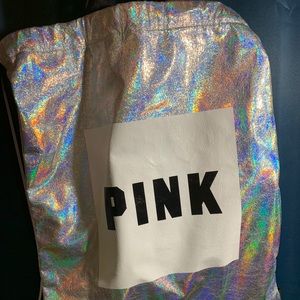 Victoria’s Secret Pink Holographic Draw String Bag